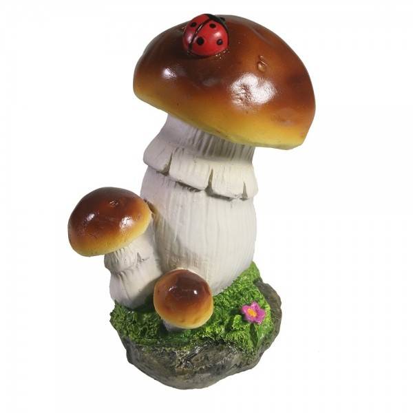 Садовая фигура "Грибочки с божьей коровкой" L8,5W6,5H12 81-6804 фото 1 — Egidius.ru