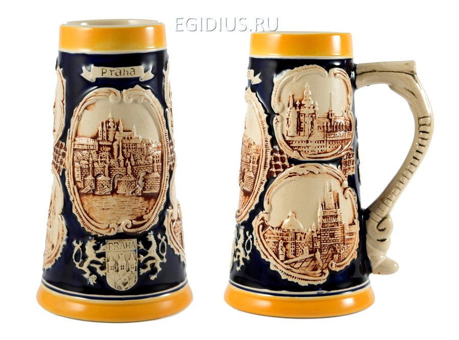 Пивная кружка коллекционная Прага 20см, 700мл  111-194 фото 1 &mdash; Egidius.ru