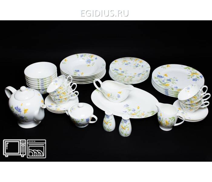 Чайно-Столовый сервиз на 6 персон 45 предметов Сиреневый цветок 650-005 фото 1 &mdash; Egidius.ru