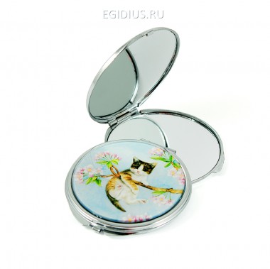 Зеркальце карманное Котик 8*7см  105-202 — Egidius.ru