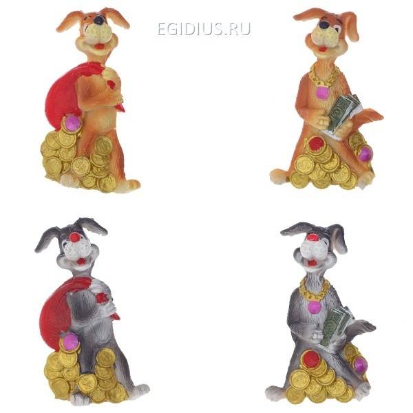 Магнит Собачка в ассорт., L4 W2,1 H6,7 см (без инд.упаковки) 81-3913 фото 1 — Egidius.ru