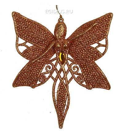 Игрушка ёлочная Бабочка золото 151-120 фото 1 — Egidius.ru