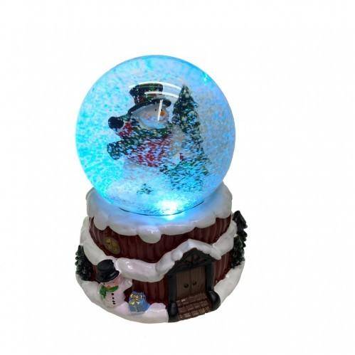 Шар Новогодний, музыкальный на батарейках с поддувкой d=10см 3-1-252 фото 1 — Egidius.ru