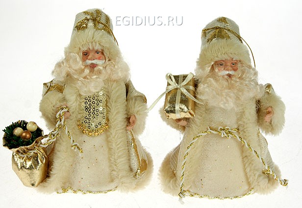 Игрушка новогодняя Санта Клаус цвет белый 15см  А,В 150-721 фото 1 — Egidius.ru