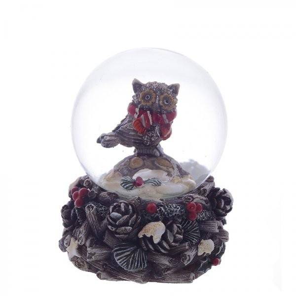 Шар снежный "совенок", 5,3х5х6,5см, 45мм 81-1232 фото 1 — Egidius.ru