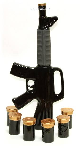 Набор штоф + 6 рюмок "М-16" 800-001 фото 1 — Egidius.ru