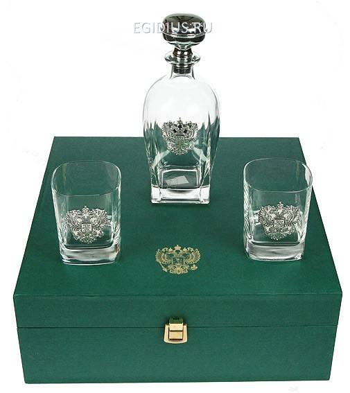 Подарочный набор для крепких напитков "Герб России" на 2 персоны  105-608 фото 1 &mdash; Egidius.ru