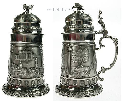 Пивная кружка коллекционная Германия с крышкой 0,9л  112-049 фото 1 — Egidius.ru