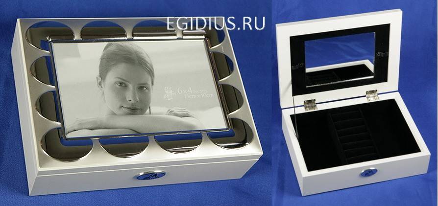 Шкатулка-фоторамка ювелирная Moretto 18*13*5см 110-184 фото 1 — Egidius.ru
