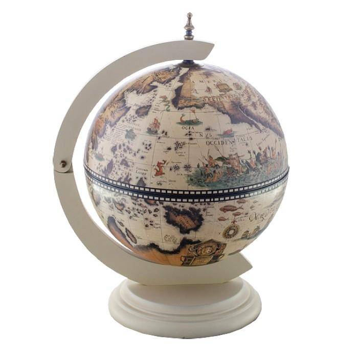 Глобус-бар настольный d 33 белый 31-0055 фото 1 — Egidius.ru