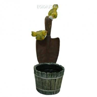 Садовое кашпо Птички на лопате L16W16H40см 81-6458 — Egidius.ru