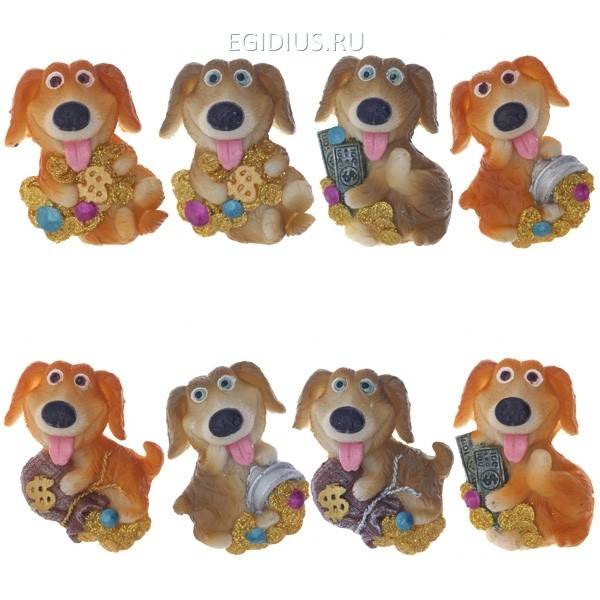 Магнит Собака в ассорт., H2.5 Символ 2018 года 81-3914 фото 1 — Egidius.ru