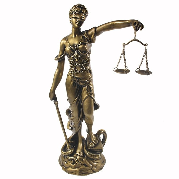 Фигура декоративная 'Фемида-богиня правосудия' 10*17*33 см 81-1573 фото 1 — Egidius.ru
