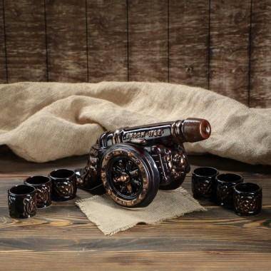 Набор водочно коньячный Штоф с рюмками &quot;Пушка&quot; 7 предметов, 0,3 л/ 0,1 л 806-100 — Egidius.ru