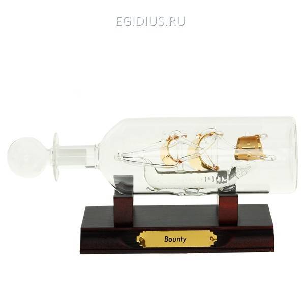 Корабль "Баунти" в бутылке , L20 W7 H9 см 81-0547 фото 1 &mdash; Egidius.ru
