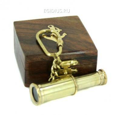 Брелок в дерев. футляре Подзорная труба 7см  104-103 — Egidius.ru