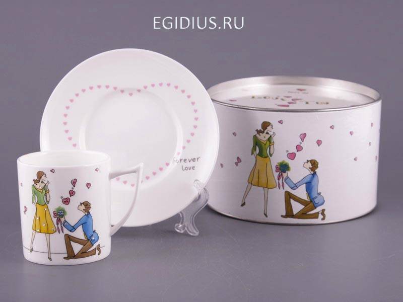 Чайный набор на 1 персону 2 пр. "love you" 200 мл 300-323 фото 1 &mdash; Egidius.ru