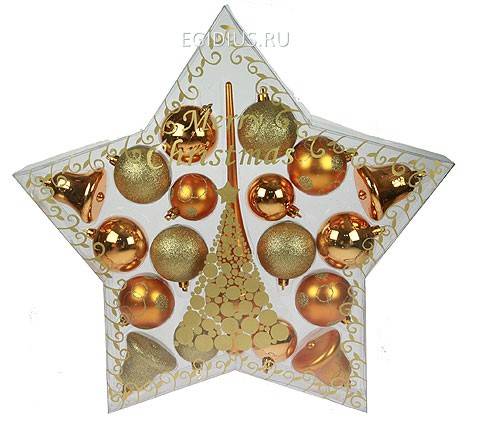 Набор ёлочных игрушек Ассорти из 19шт., пластик 5см, 6см, 28см  151-214 фото 1 — Egidius.ru