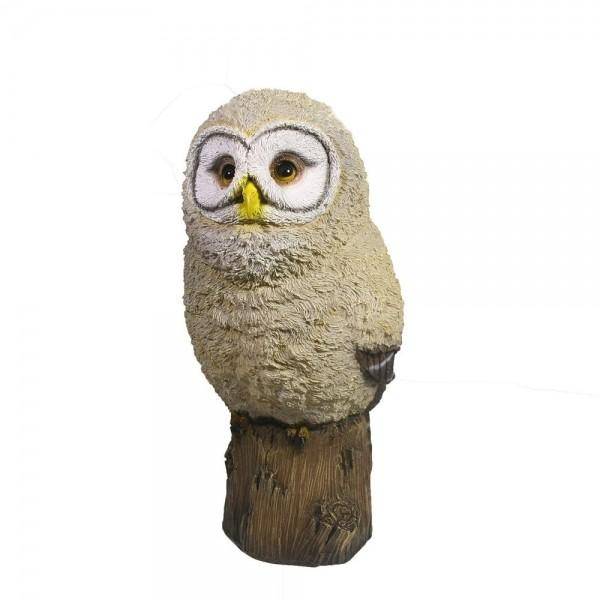 Фигура для сада и дачи "Совенок на пеньке" L15W13,5H25 см 81-6669 фото 1 — Egidius.ru