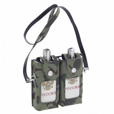 Набор: 2 фляжки в чехле (300мл), L15 W4 H18 см 81-1680 — Egidius.ru