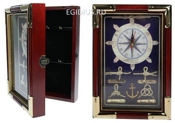 Коллаж-ключница с часами 17*7*25см 104-059 фото 1 — Egidius.ru