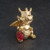 Фигурка дракон с кристалами Swarovski (Сваровски) с  сердцем 3,5*3*4 см 3-2-187 фото 1 — Egidius.ru