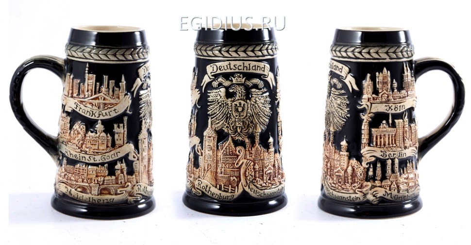 Пивная кружка коллекционная Германия 20см, 900мл  111-196 фото 1 &mdash; Egidius.ru
