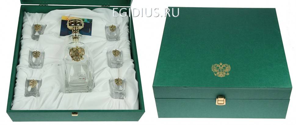 Подарочный набор для крепких напитков "Герб России" на 6 персон  105-609 фото 1 &mdash; Egidius.ru