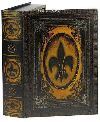 Шкатулка-фолиант "Флёр де лис" 33*23*7см  110-325 фото 1 — Egidius.ru