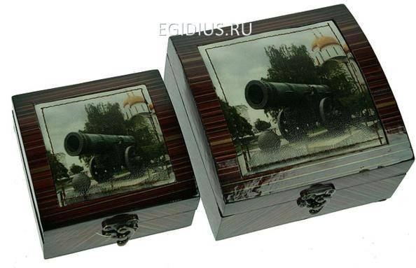 Набор сундучков из 2-х шт. "Царь-пушка" 15*17*9см 110-511 фото 1 — Egidius.ru
