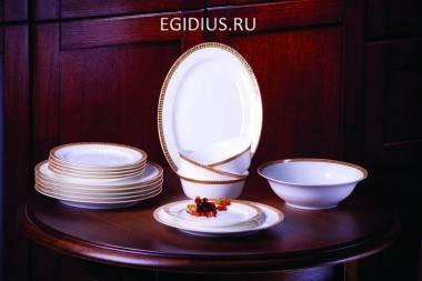 Столовый сервиз &quot;Алтынай &quot; 6/20пр Костяной фарфор 620-225 — Egidius.ru