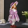 Кукла коллекционная керамика "Вера в сиреневом платье в шляпке и с сумочкой" 40 см  804-712 фото 2 — Egidius.ru