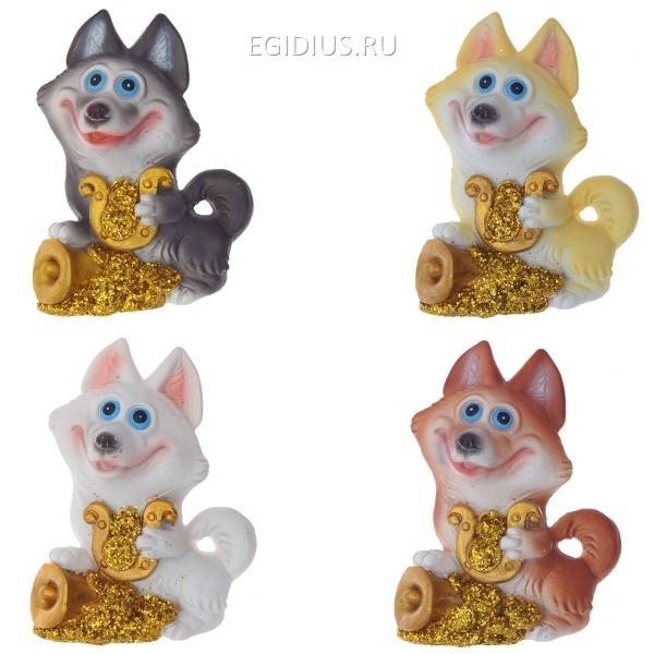 Магнит Собака, 6.5x4.7x1.7см, 4в. 81-3915 фото 1 — Egidius.ru