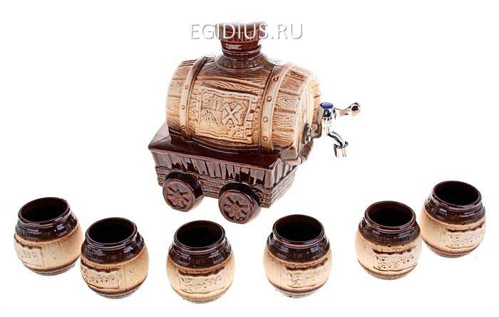 Набор для спиртных напитков "Телега" 7 предметов 3л 806-020 фото 1 — Egidius.ru
