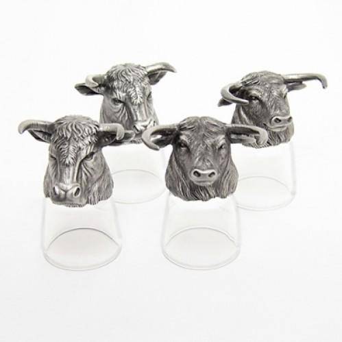 Набор из 4-х стопок-перевертышей "Бык" (50мл/стопка) d=4.5см h=8.5см 3-2-080 фото 1 &mdash; Egidius.ru