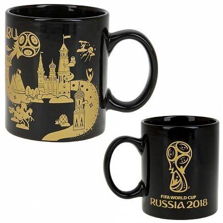 Кружка керамическая "Чемпионат Мира FIFA 2018" (черная) v=340мл.  406-136 фото 1 — Egidius.ru