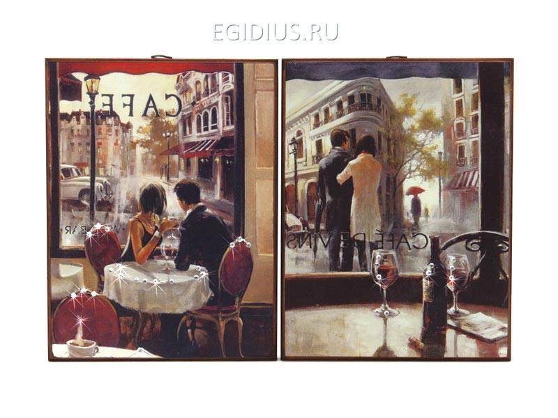 Комплект панно настенных из 2 шт. 16*21 см. со стразами 319-627 фото 1 &mdash; Egidius.ru