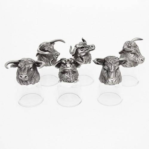 Набор из 6-х стопок-перевертышей "Бык" (50мл/стопка) d=4.5см h=8.5см 3-2-079 фото 1 &mdash; Egidius.ru