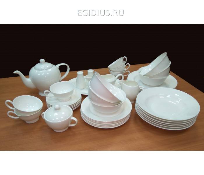 Чайно-столовый сервиз на 6 персон 45 предметов Недеколированный 650-009 фото 1 — Egidius.ru