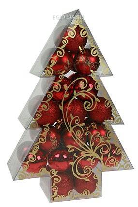 Набор ёлочных игрушек из 34шт., пластик 5см  151-216 фото 1 — Egidius.ru