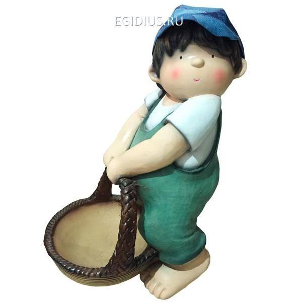 Фигура декоративная Мальчик с корзиной Н38см. 81-6382 фото 1 — Egidius.ru Фигура декоративная Мальчик с корзиной Н38см. 81-6382 фото 1 — Egidius.ru