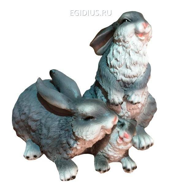 Фигура декоративная Зайцы семейка 81-6512 фото 1 &mdash; Egidius.ru