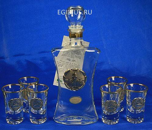 Подарочный набор для ликёра и водки Северная столица 29*29см  105-715 фото 1 &mdash; Egidius.ru