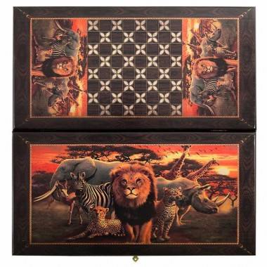 Настольная игра: Нарды + шашки Смоленские &quot;Саванна&quot; малые 4-2-390 — Egidius.ru