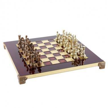 Шахматный набор  &quot;Греко-Романский Период&quot;  (красн. мет. доска 44х44, дер. короб, фигуры золото/бронза) 31-0788 — Egidius.ru
