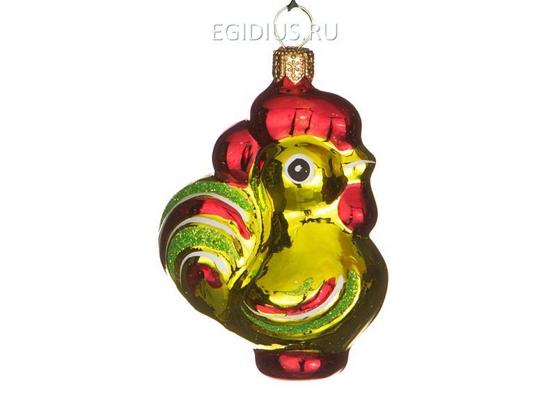 Ёлочное украшение "петушок" высота=5,8 см. без упаковки  330-735 фото 1 — Egidius.ru