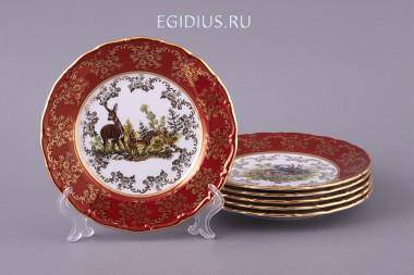Набор тарелок из 6 шт.&quot;красная охота&quot; диаметр=17 см. 300-506 — Egidius.ru