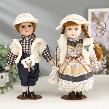 Кукла коллекционная парочка набор 2 шт &quot;Ляля и Виталя&quot; 30 см   804-715 — Egidius.ru