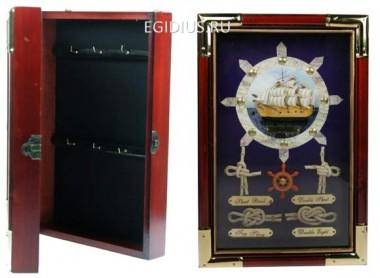 Коллаж-ключница Парусник 20*7*30см 104-061 — Egidius.ru