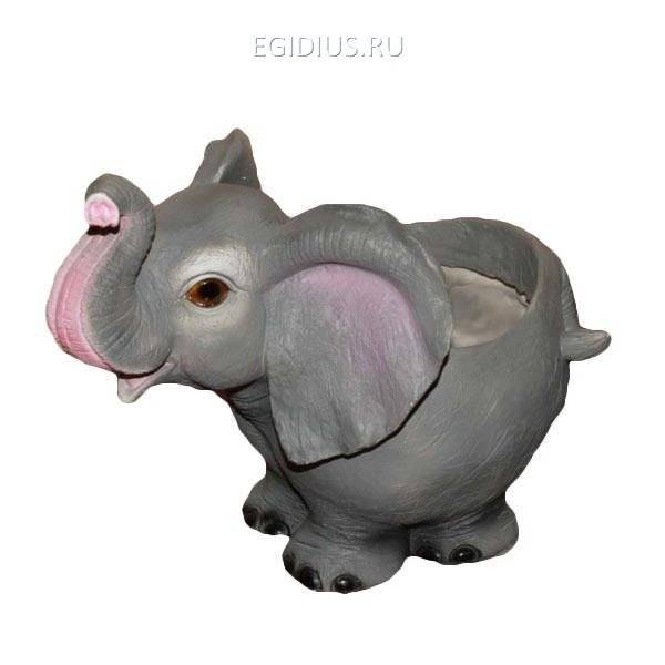 Садовое кашпо Слоненок, L23 W18 H21 см 81-6006 фото 1 — Egidius.ru